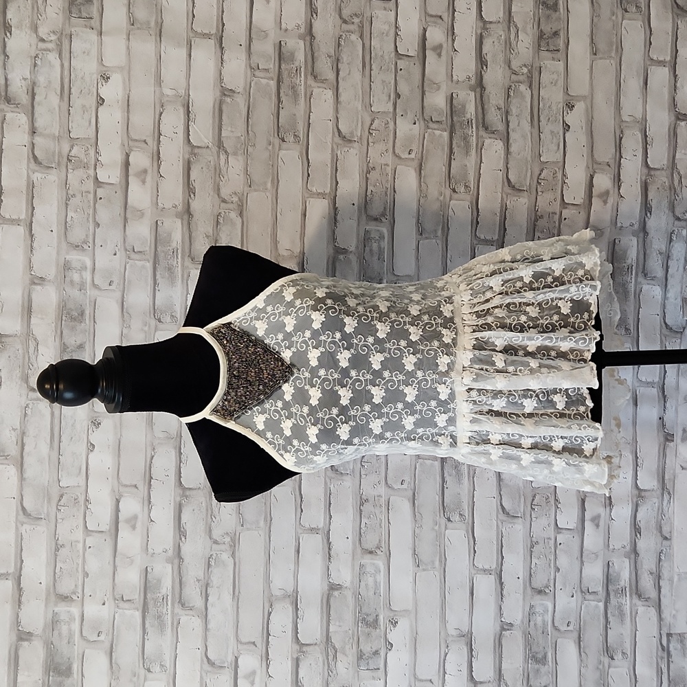 Black Swan White Lace Tank Top
